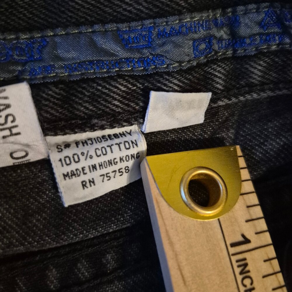 VTG L.A. Gear High Waisted Black Tapered Peg Top Zip Ankle Mom Jean Retro 80 90s - Picture 12 of 14